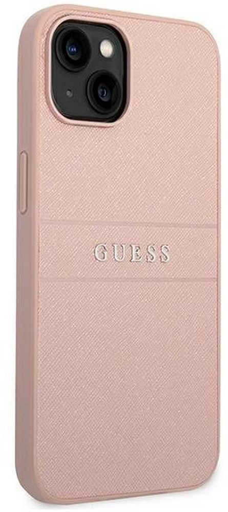 Dėklas GUESS GUHCP14MPSASBPI IPHONE 14 PLUS / 15 PLUS 6.7 "Rožinis / Rožinis SAFFIANO STRAP