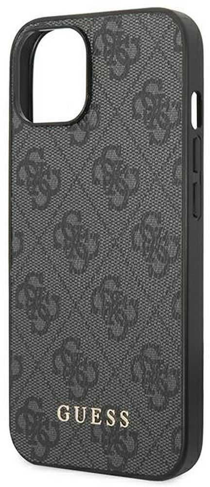 Apple iPhone 14 Guess Dėklas 4G Metal Gold Logo pilkos spalvos