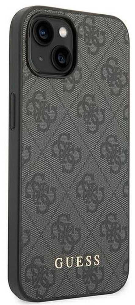 Apple iPhone 14 Guess Dėklas 4G Metal Gold Logo pilkos spalvos