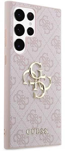 Dėklas GUESS GUHCS23L4GPPI S23 ULTRA S918 Rožinis/Rožinis HARDCASE 4G BIG METAL LOGO