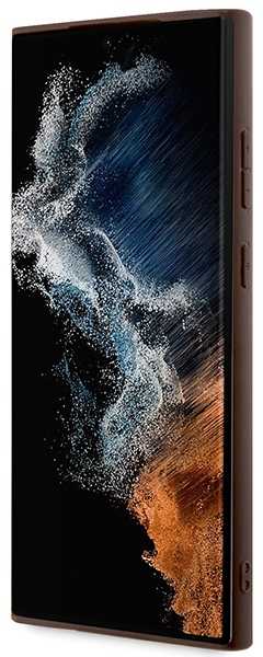 Guess 4G Bottom Stripe Metal Logo Collection - dėklas skirtas Samsung Galaxy S23 Ultra Brown