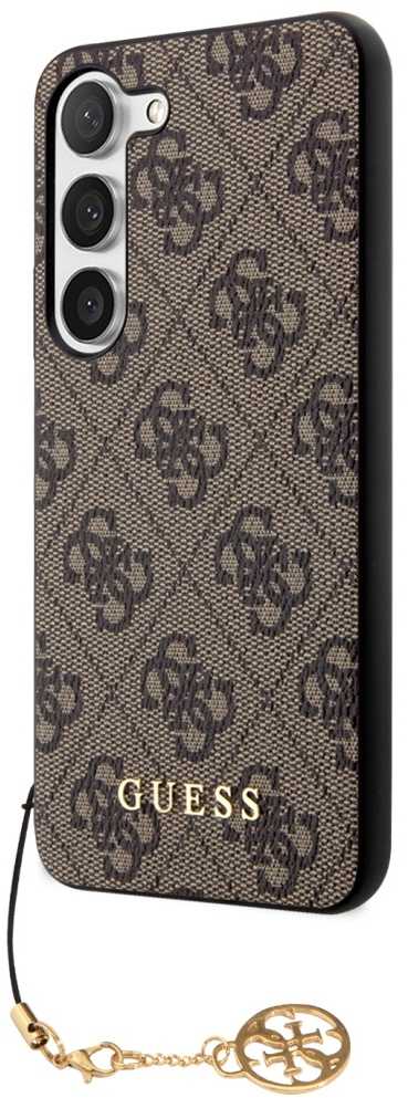 Dėklas GUESS GUHCS23SGF4GBB S23 S911 BRONZE/BROWN HARDCASE 4G CHARMS COLLECTION