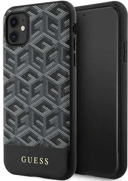 Guess GUHMN61HGCFSEK Apple iPhone 11 / Xr 6.1″ juodos spalvos kietas dėklas GCube Stripes MagSafe