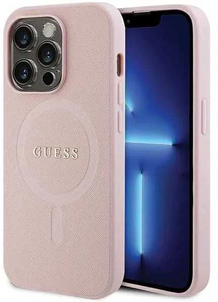 Dėklas GUESS GUHMP13LPSAHMCP IPHONE 13 PRO / 13 6.1 "Rožinis / Rožinis HARDCASE SAFFIANO MAGSAFE