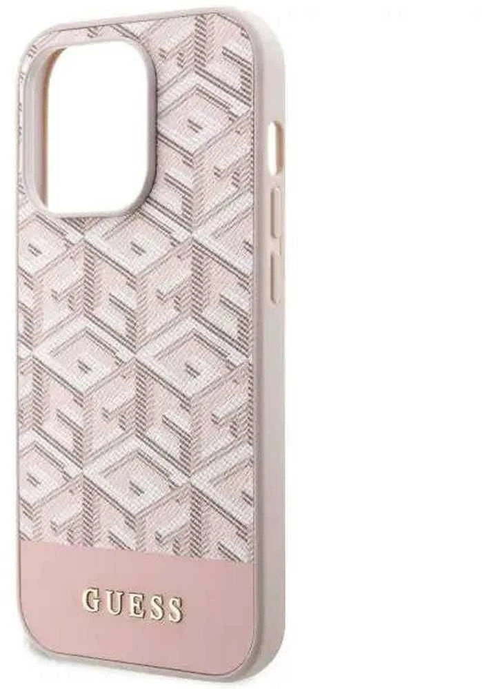 Apple iPhone 14 Pro Guess dėklas GCube Stripes MagSafe (GUHMP14LHGCFSEP) rožinės spalvos