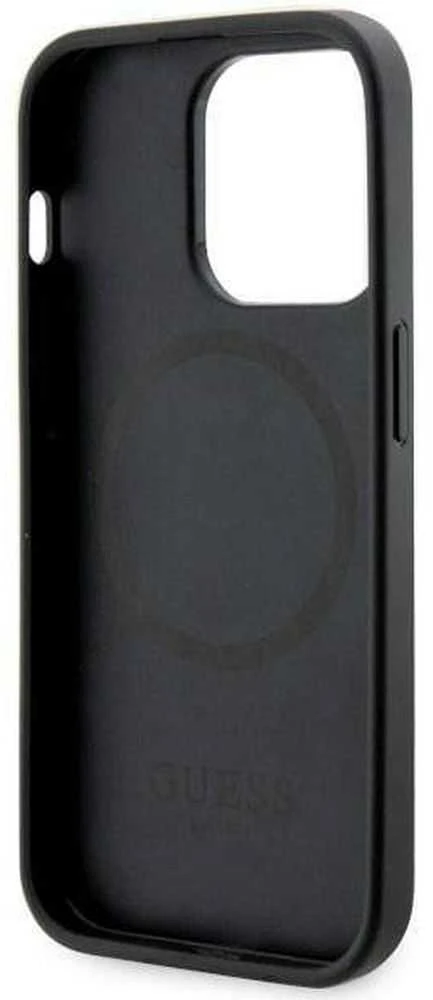 Guess GUHMP14XHGCFSEK Apple iPhone 14 Pro Max 6.7″ juodos spalvos kietas dėklas GCube Stripes MagSafe