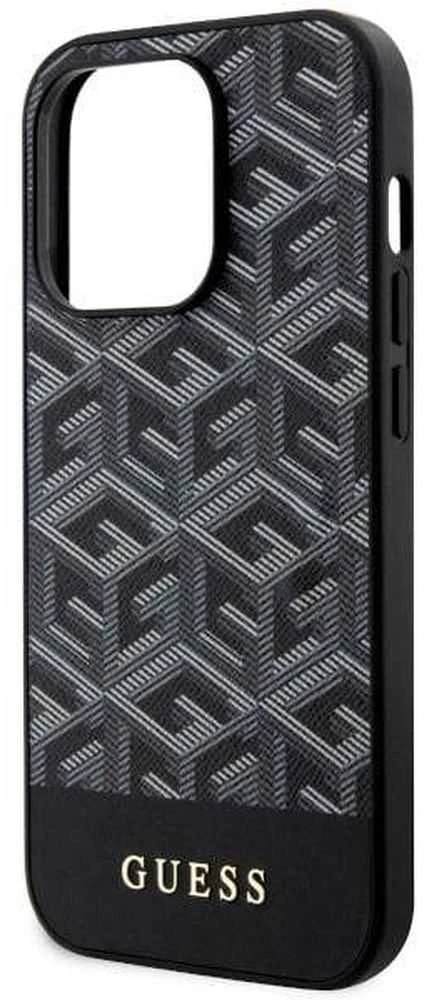 Guess GUHMP14XHGCFSEK Apple iPhone 14 Pro Max 6.7″ juodos spalvos kietas dėklas GCube Stripes MagSafe