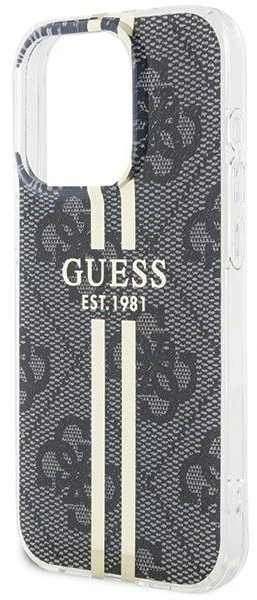 Dėklas GUESS GUHCP15XH4SGK IPHONE 15 PRO MAX 6.7 "Juodas/Juodas HARDCASE IML 4G GOLD STRIPE
