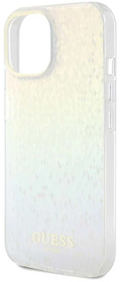 Guess GUHCP14SHDECMI Apple iPhone 14 / 15 / 13 6.1″ kietas dėklas IML Faceted Mirror Disco Iridesc