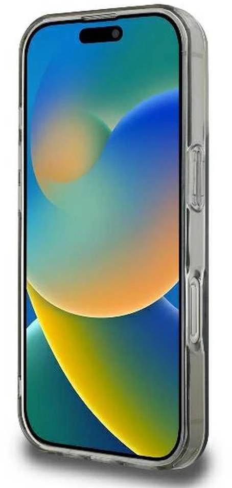 Guess GUHMP16LHFWFCK Apple iPhone 16 Pro 6.3″ juodos spalvos kietas dėklas IML Flowers Wreath MagSafe