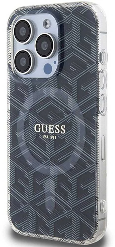 Dėklas GUESS GUHMP15XHGCUSTGK IPHONE 15 PRO MAX 6.7 "Juodas/Juodas HARDCASE IML GCUBE MAGSAFE