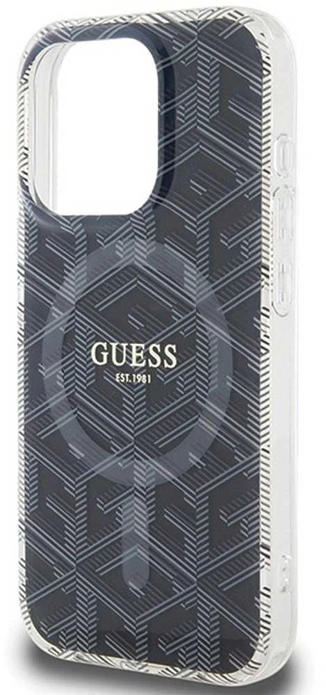 Dėklas GUESS GUHMP15XHGCUSTGK IPHONE 15 PRO MAX 6.7 "Juodas/Juodas HARDCASE IML GCUBE MAGSAFE