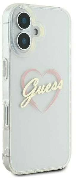 Guess GUHCP16SHCHGSPT iPhone 16 6.1″ skaidrus kietas dėklas IML Heart