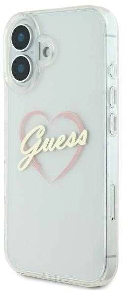 Guess GUHCP16SHCHGSPT iPhone 16 6.1″ skaidrus kietas dėklas IML Heart