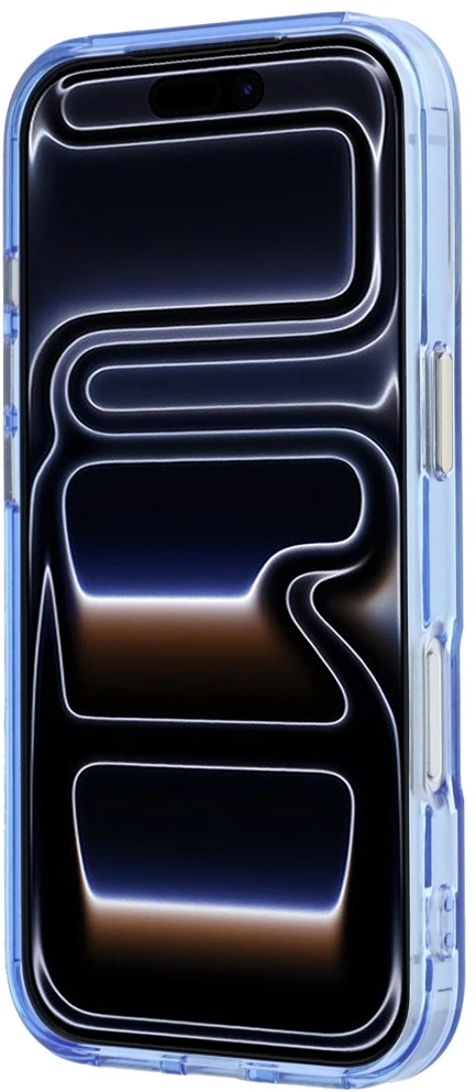 Dėklas Guess IML Ring Stand 360 Script Metal Logo MagSafe Case, skirtas iPhone 17 Pro Max / 18 Pro Max - Šviesiai mėlyna