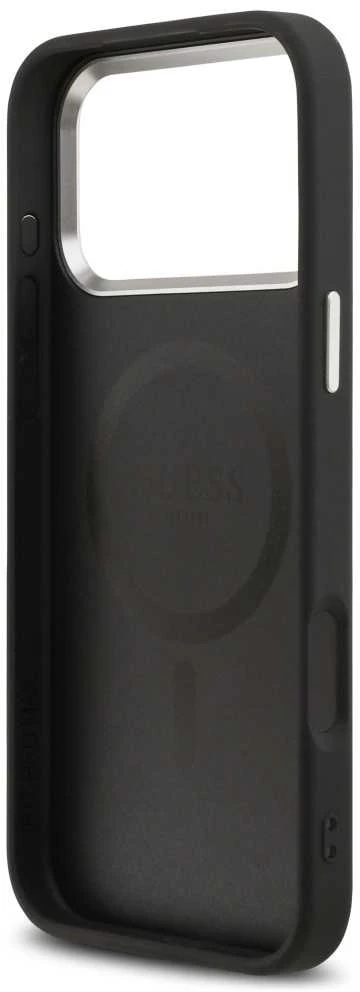 Guess PU Saffiano MagSafe dėklas skirtas iPhone 17 Pro Max juodos spalvos