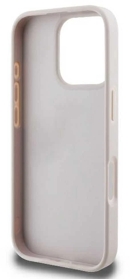 Guess Leather 4G Triangle Strass MagSafe Apple iPhone 16 Pro Max – dėklas telefonui rožinės spalvos