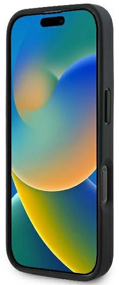 Guess Leather 4G Triangle Strass MagSafe Apple iPhone 16 Pro Max – dėklas telefonui juodos spalvos