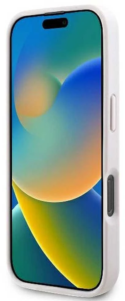 Guess Leather 4G Triangle Strass MagSafe Apple iPhone 16 Pro – dėklas telefonui rožinės spalvos
