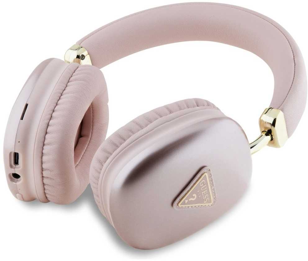 Ausinės Guess Bluetooth 5.3 Metallic Triangle Logo rožinės spalvos