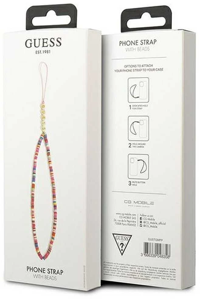 Guess virvelė telefonui GUSTGMPP multicolor rožinės spalvos Heishi Beads