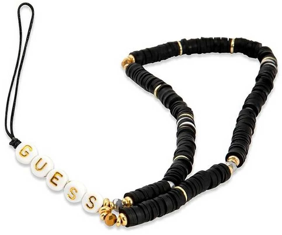 Guess zawieszka GUSTPEARK Phone virvelė telefonui juodos spalvos Heishi Beads