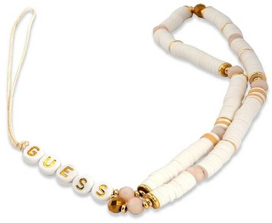 Guess virvelė telefonui GUSTPEARW baltos spalvos Heishi Beads