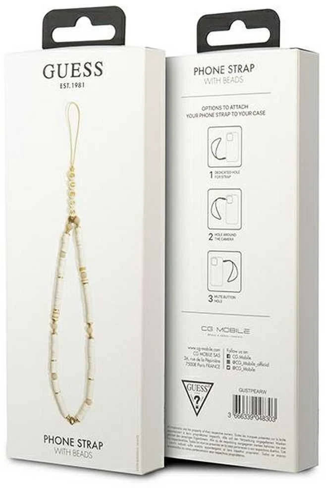 Guess virvelė telefonui GUSTPEARW baltos spalvos Heishi Beads