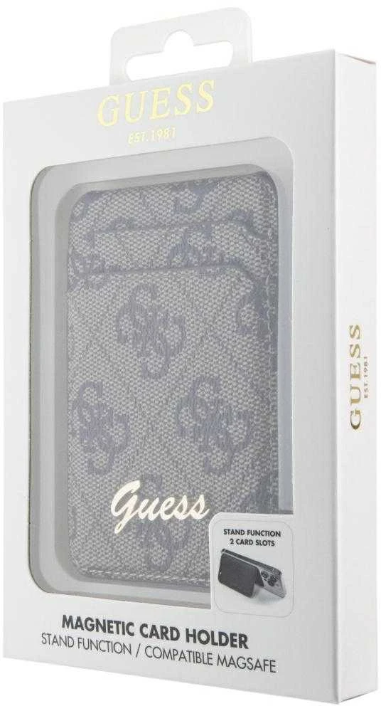 „Guess“ piniginės kortelės lizdo stovas GUWMSHG4SHW dėklas – rudas „MagSafe 4G Classic“ logotipas