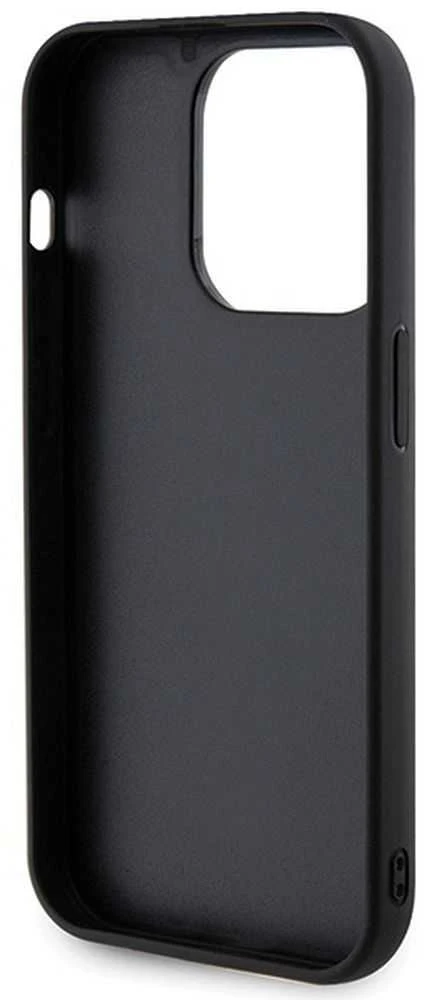 Guess GUHCP15XPSQSQSK Apple iPhone 15 Pro Max6.7" juodos spalvos harddėklas Quilted Metal Logo