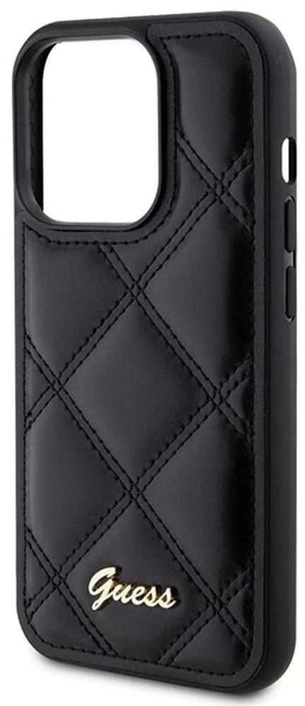 Guess GUHCP15XPSQSQSK Apple iPhone 15 Pro Max6.7" juodos spalvos harddėklas Quilted Metal Logo