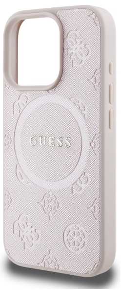 Guess Saffiano Peony Classic Logo MagSafe - dėklas skirtas Apple iPhone 16 Pro Max pink