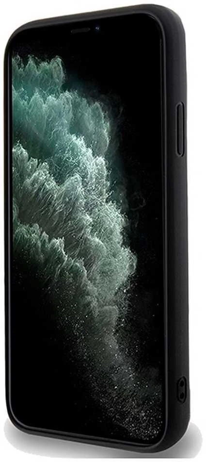 Guess GUHCN61PSFDGSK Apple iPhone 11 / Xr 6.1″ juodos spalvos kietas dėklas Sequin Script Metal