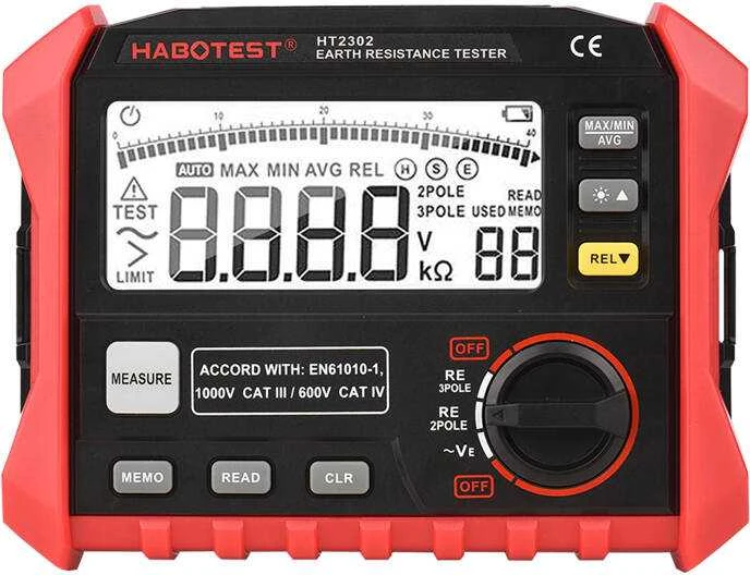 Habotest HT2302 skaitmeninis žemės atsparumo testeris
