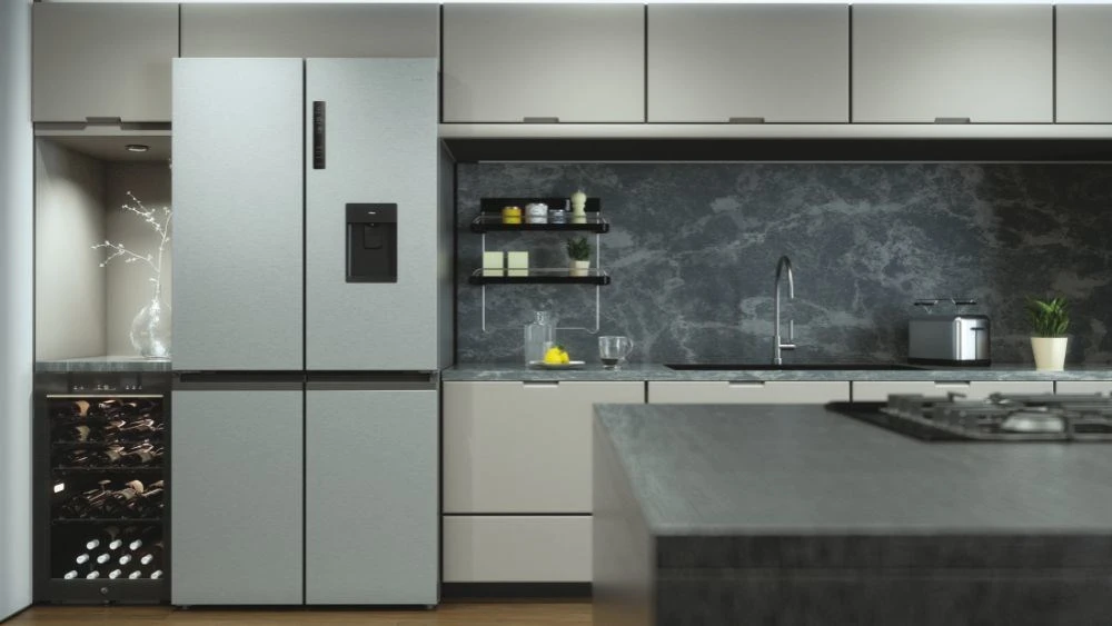 Haier Wine Bank 50 Serie 3 HWS49GAE Kompresorinis vyno aušintuvas Laisvai pastatomas Juodas 49 buteliai
