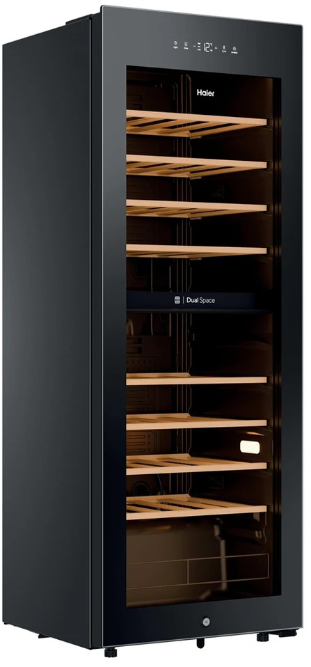 Haier Wine Bank 50 Serie 5 HWS56GDG Kompresorinis vyno šaldytuvas Laisvai pastatomas Juodas 31 butelis(-ių)