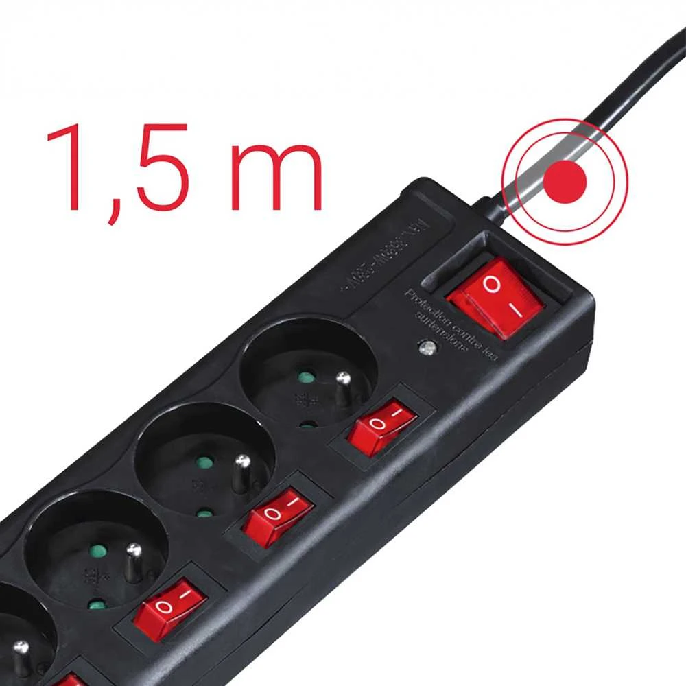 Hama 6 lizdai, 1,4m, atskiras jungiklis