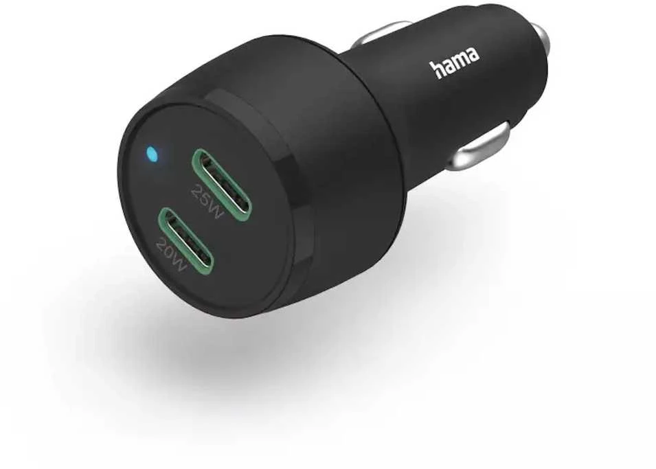 Hama PD/QC 45W (2x USB-C) juoda