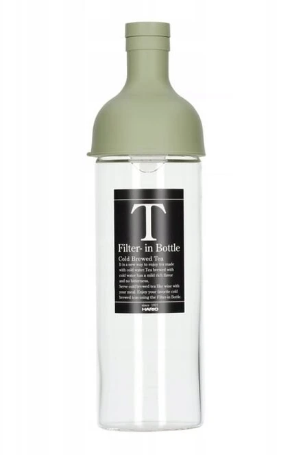 Gertuvė HARIO šaltos arbatos buteliukas su filtru, 750 ml, „Muted Žalias“