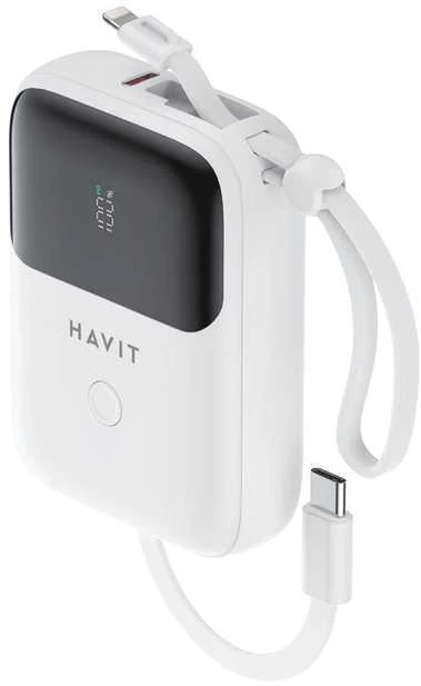 Havit PB5215 - 10000mAh išorinė baterija, balta