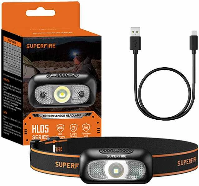 Superfire HL05-D priekinis žibintas 110lm USB