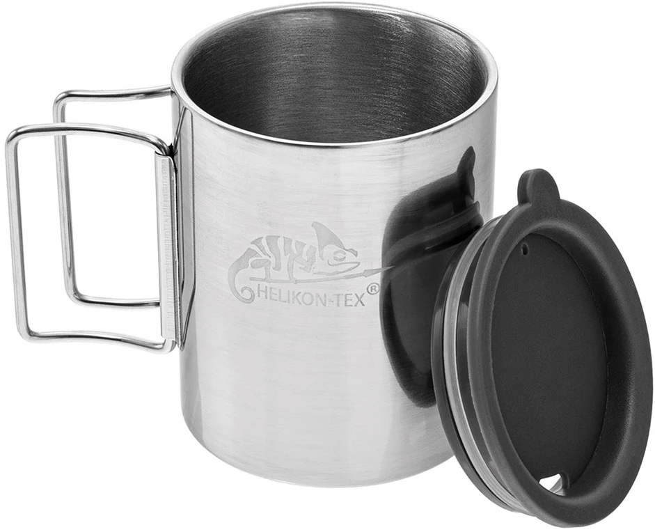 Helikon Thermal mug with lid 250 ml Sidabrinis, Juodas