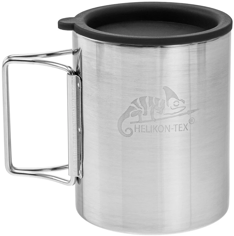 Helikon Thermal mug with lid 250 ml Sidabrinis, Juodas