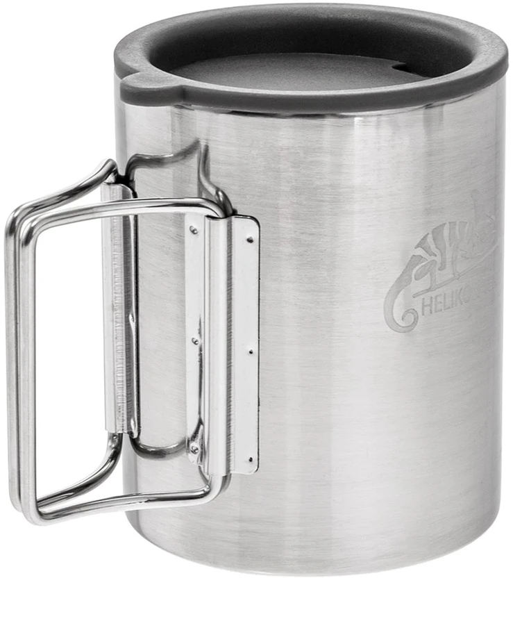 Helikon Thermal mug with lid 250 ml Sidabrinis, Juodas