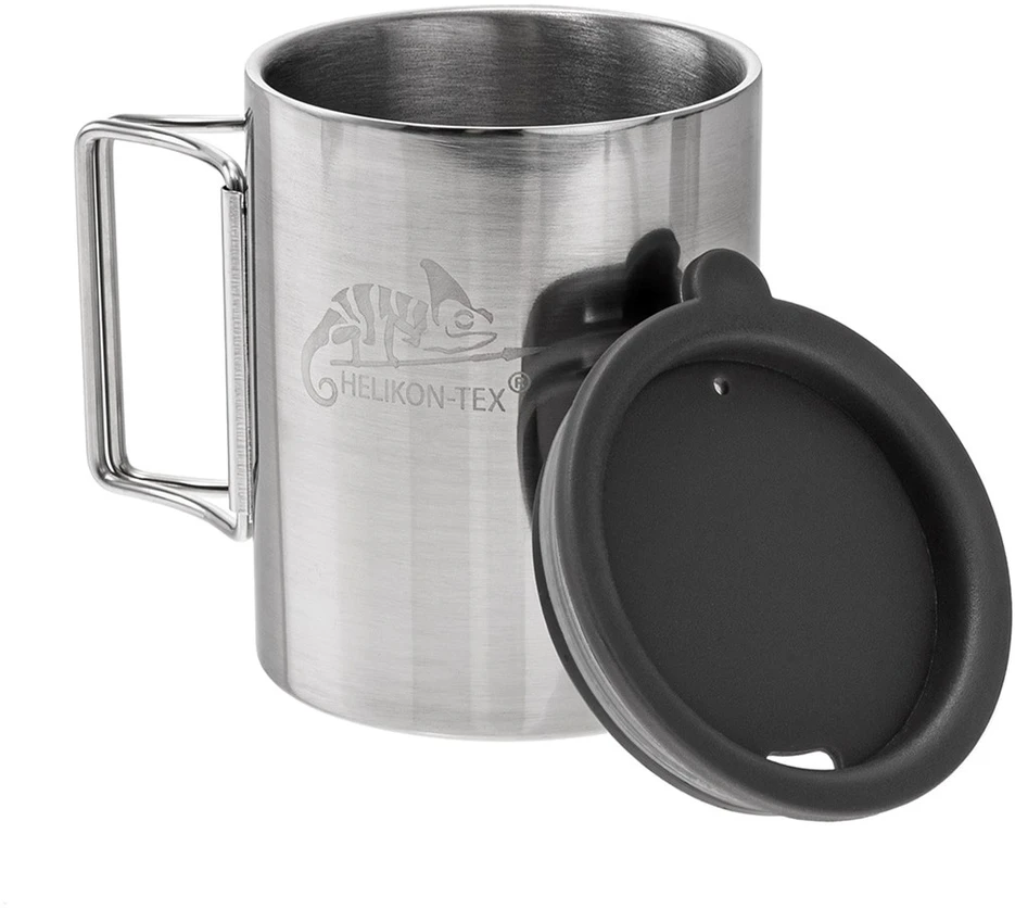 Helikon Thermal mug with lid 250 ml Sidabrinis, Juodas