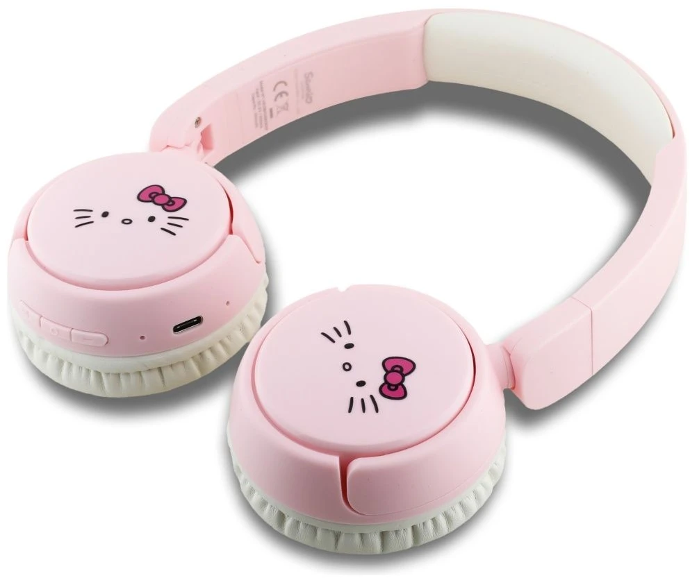Hello Kitty Face Logo Bluetooth Ausinės rožinės spalvos