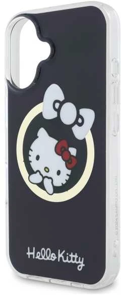 Hello Kitty HKHMP16SHFLBK Apple iPhone 16 6,1″ juodos spalvos kietas dėklas IML Fun bow Magsafe