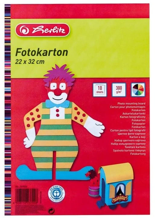 Spalvotas kartonas Herlitz, A4, 10 lapų