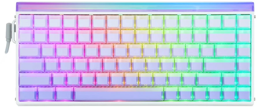 HERO84 HE Baltas+Violetinė+Gradient+LIGHT JadeKing RGB AULA gasket klaviatūra
