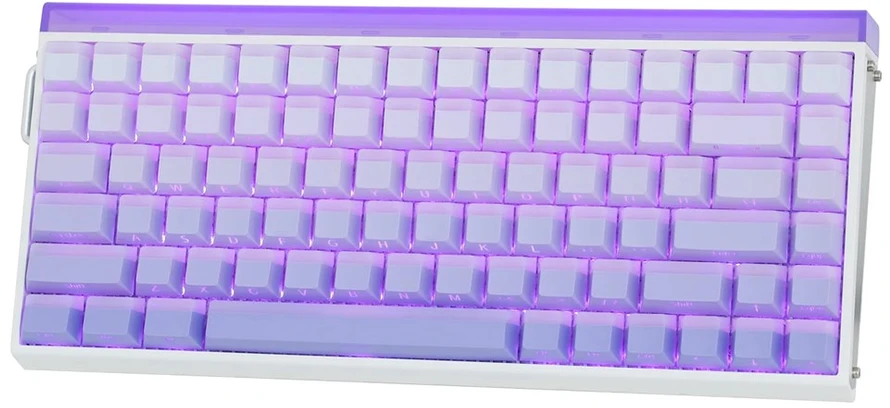 HERO84 HE Baltas+Violetinė+Gradient+LIGHT JadeKing RGB AULA gasket klaviatūra
